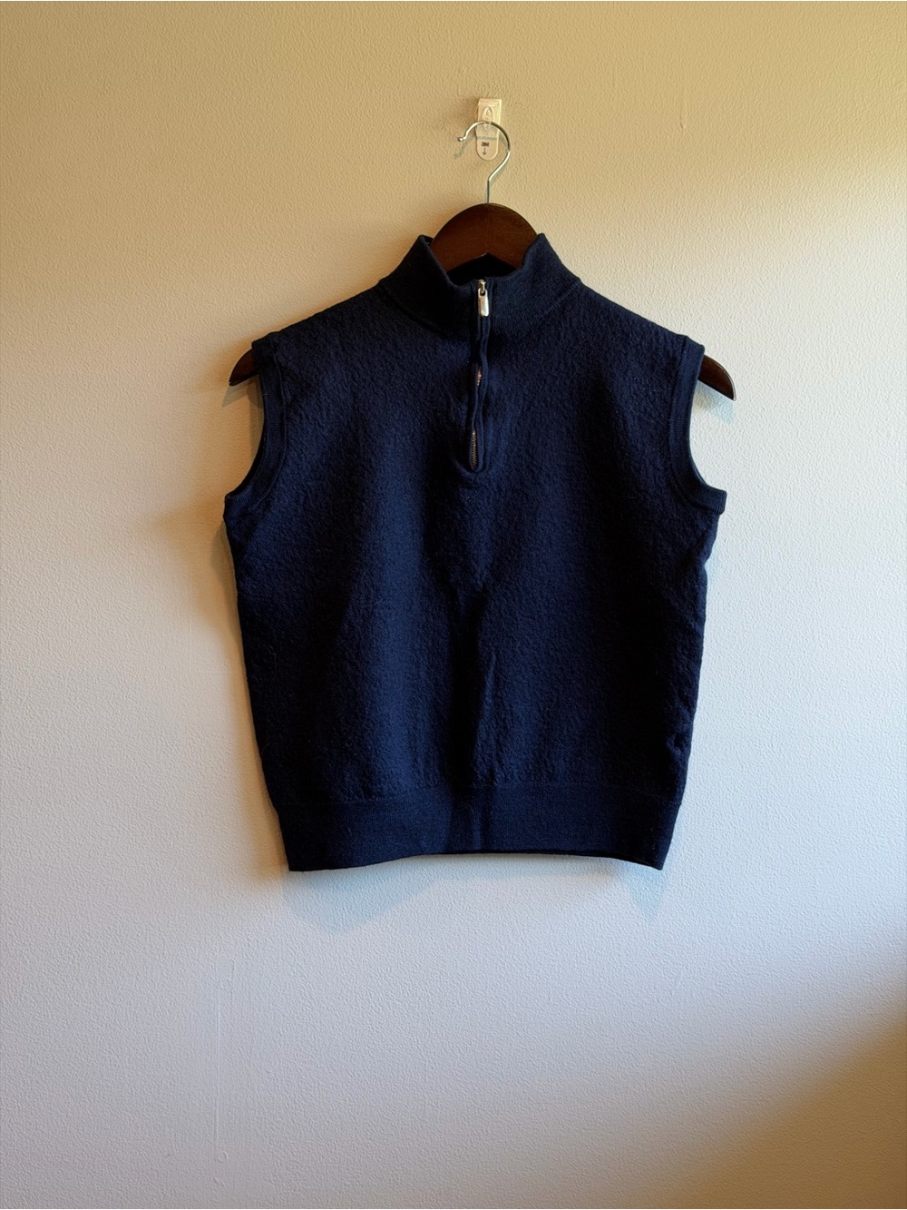 Peter Millar Navy Blue Quarter-zip Sweater Vest